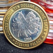 1995 Chariot Caesars Palace $10 Silver Strike Token  picture