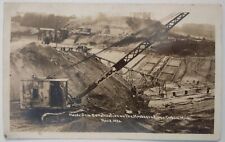 Vintage Postcard RPPC Hardy Dam Construction Muskegon River Oxbow MI c AA28 picture