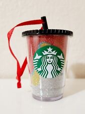 Starbucks Holiday Acrylic Glitter Coffee Tumbler w/Straw Christmas Ornament picture