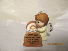 VTG Dear God Kids Boy Angel Please Help Me Watch Over This Special Child Figurin picture
