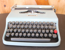 Vintage Blue Teal Underwood Olivetti Lettera 22 Portable Typewriter picture