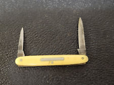 Vintage Early Camillus Cutlery Co USA Yellow 2 Blade 2 3/4
