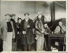 1933 Press Photo Striking miners surrender their guns at Taylorville, Illinois picture