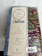VTG Dan River Percale King Paisley Medallion Maroon Pillowcases *NEW* USA picture