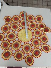 Lot of 2 Handmade Matching Sunflower Crochet Dollies picture