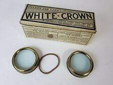 Vintage NOS FULL Box of Milk Glass White Crown 12 Mason Jar Caps Gaskets & Rings picture