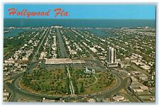 c1950's Aerial View Looking East Along Hollywood Boulevard Florida FL Postcard picture