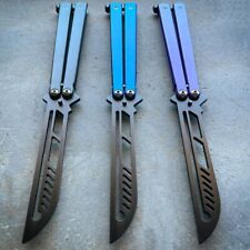 High Quality Practice BALISONG METAL BUTTERFLY Trainer Knife BLADE Tool Dull picture