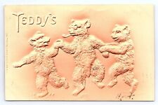 Postcard Teddy's Three Dancing Bears Embossed Raised c.1907 or Earlier picture