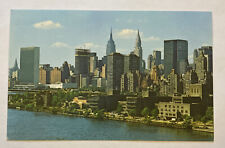 Vintage Mid Century Postcard, View of Manhattan Skyline, New York City, NY picture