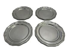 4 Wilton Armetale Pewter Plates Country French 10 in Dinnerware RWP Aluminum PA picture
