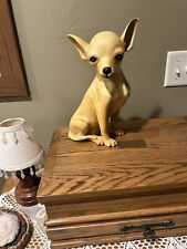 Vintage Dog Statue Marwal Inc Glaze Chihuahua Chiwawa Hand Painted Life Size 12