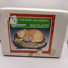 Christmas Around The World 'Not A Creature Was Stirring' Cat Figurine NIB VTG picture