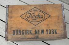 SWEET VINTAGE 1942 KOCH'S BEER ALE BOTTLE WOOD CRATE BOX DUNKIRK NEW YORK OWENS picture