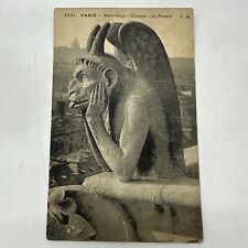 Antique Postcard Notre Dame Chimere Paris France Gargoyle Statue picture