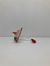 Vintage Hand Blown Glass Art Figurine Miniature Umbrella Rose picture