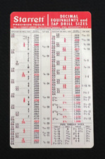 Vintage Starrett Pocket Reference Card - NOS picture