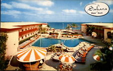 Miami Beach Florida Ben B Gaines Sahara Hotel pool mailed 1959 vintage postcard picture