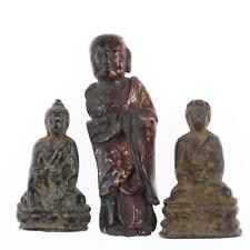 3 Miniature 17th/18th century Bronze and wood Buddha figures picture