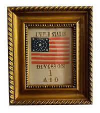 C. 1876 RARE ANTIQUE 37 Medallion Star American Flag Ribbon picture
