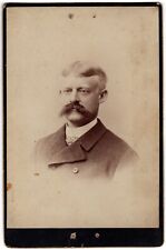 CIRCA 1870s CABINET CARD SIGNED WINSLOW DUDLEY MAN IN SUIT WITH MUSTACHE picture