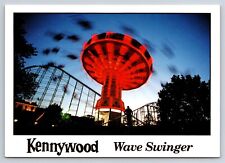 Postcard PA Kennywood Amusement Park Wave Swinger Swings Ride Night AU11 picture