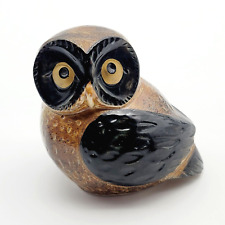 OWL Figurine Stoneware Pottery Japan Vintage Mid Century Collectable Figure picture