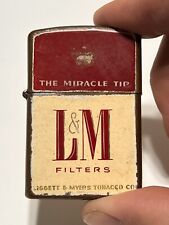 Vintage Flip Top L&M Filters Cigarette Lighter Continental 5 pin Latch picture