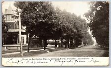 Columbus Wisconsin~Ludington Street North~Residential Area~1908 B&W Postcard picture