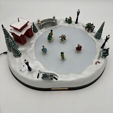 1995 Mr Christmas 1890 Holiday Skaters Victorian Ice Skating Pond Music No Box picture