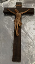 ❤️Antique Master Carved Corpus Christi Jesus Figure 15” Cross Crucifix RARE picture