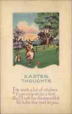 Easter Stecher Ser 1423A Fantasy Bunny Rabbit Golfing Golfer Vintage PC picture