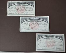 1914 & 1919 International Correspondence School Percentage Certificates Diplomas picture