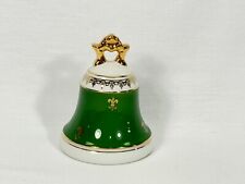 Limoges Porcelain Bell Green Base With Fleur-Di-Lis Symbols picture