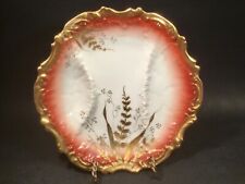 Antique Limoges Rococo Plate with Gold Paste Flowers c.1880-1890 picture