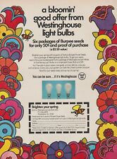 1971 Westinghouse Light Bulbs - Burpee Flower Offer - Psychedelic Art - Print Ad picture
