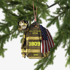 Personalized Firefighter Christmas Ornament, Firefighter Fireman Xmas Ornament picture
