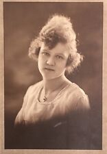 VTG 1910’s PHOTO Cute Young Lady School Girl Curly Hair picture