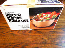 VINTAGE CONTEMPRA INDOOR ELECTRIC CHAR-B-QUE ECB-25 NEW OPEN BOX picture
