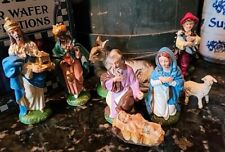Vintage 1950s Christmas Nativity CRECHE Figures 9 Papier Mache Italy Painted picture