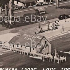 Vintage 1937 RPPC Chambers Lodge Lake Tahoe Aerial View California Postcard picture