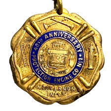 Mt Vernon NY Protection Engine Co 40th Anniversary Referee Ribbon Firemen Medal picture