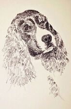 English Springer Spaniel Dog Art Print #56 Kline draws your dogs name free BLACK picture