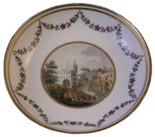 Antique 18thC Naples Real Fabbrica Ferdinandea Scenic Porcelain Saucer Italy picture