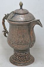 Antique Copper Large Size Kashmiri Tea Pot Kettle Original Old Very Fine Engrave picture