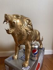 vintage X large solid brass lion statue Hand Made Sculpture Art Collection 26 In picture