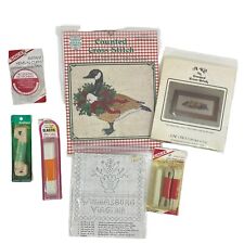 Vintage Crafting Lot Singer Sewing Notions and Crosstich Kits NOS picture