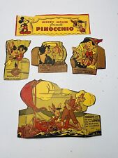1930s WALT DISNEY CUT OUTS CEREAL BOX POST TOASTIES Pinocchio Figaro picture