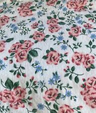 VINTAGE Unbranded Cotton Flannel Fabric-Coral Rose & On White 2yds 22”X44” picture