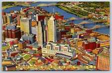 Postcard Downtown Pittsburgh Showing Rivers And Bridges, Pennsylvania Unposted picture